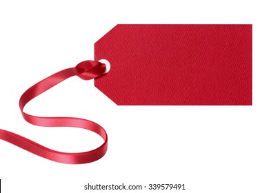 Gift Tag With Red Ribbon 