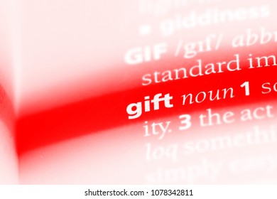 gift word in a dictionary. gift concept