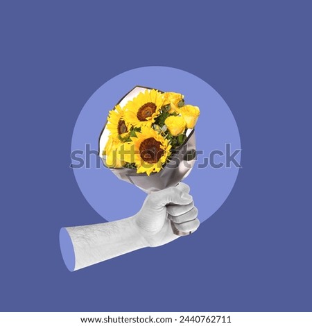 Gift yellow flowers, hand with flowers, bouquet of flowers, deliver yellow flowers, Flower, Gratitude, Hand, Giving, Handing, Human hand, Women, Yellow, Color, Gift, Child, Petal, Family, People, Care