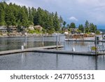 Gig Harbor sailboats and the surrounding landscape Washington state.