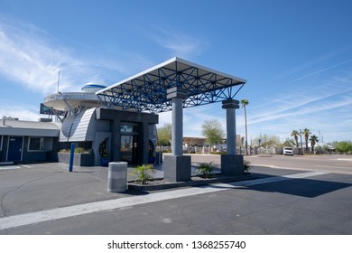 Gila Bend, Arizona - March 23, 2019: Sign For The Best Western Space Age Lodge Hotel, Restaurant And Gift Shop A Retro Theme Establishment In The Desert