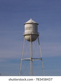 Gilbert Arizona Water Tower, Blue Sky Background