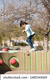 Gilbert AZ/USA 02/17/2019 Kid Playing At Gilbert Arizona Park 