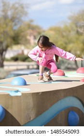 Gilbert AZ/USA 02/17/2019 Kid Playing At Gilbert Arizona Park 