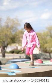 Gilbert AZ/USA 02/17/2019 Kid Playing At Gilbert Arizona Park 