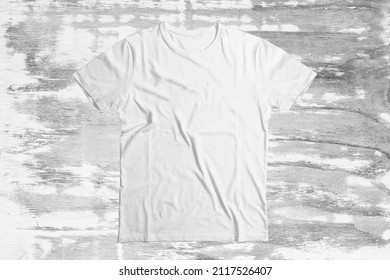 Gildan T-shirt Mockup White Shirt Flat Lay - Shutterstock ID 2117526407