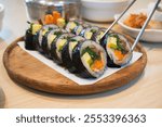 Gimbap or Kimbap, korean food, traditional dish, korean style nori roll, makanan korea