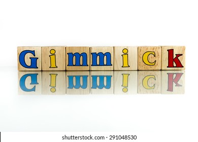  gimmick colorful wooden word block on the white background - Shutterstock ID 291048530