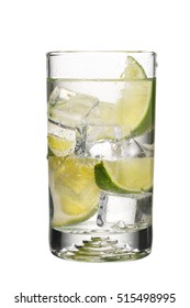 Gin And Tonic Cocktail Isolated On White Background