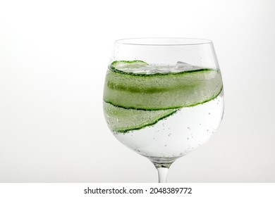 Gin Tonic With Cucumber In Glass