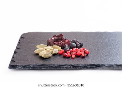 Gin And Tonic Ingredients Based On Isolated Blackboard With White Background