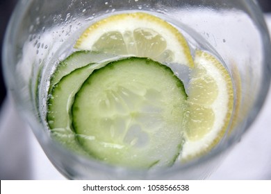 Gin And Tonic With Lemon And Cucumber