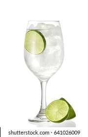 Gin Tonic Served In A Glass Of Wine