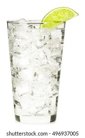 Gin And Vodka Tonic Soda Lemonade Limeade Isoltated On White Background