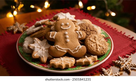 ginger bread cookies on a plate - Powered by Shutterstock