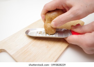 Ginger Is Grated With A Grater