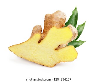 Ginger Leaves Isolated On White Background Stock Photo 1204234189 ...