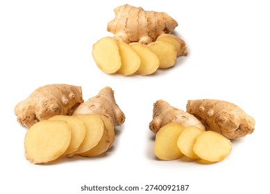 Ginger root isolated on a white background.