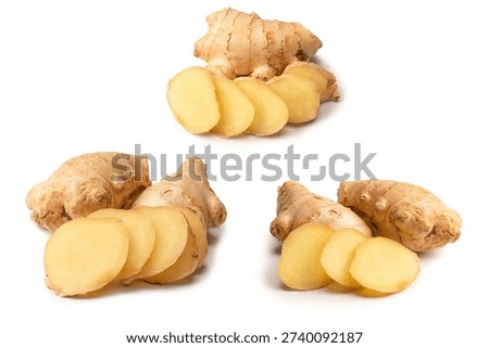 Ginger root isolated on a white background.