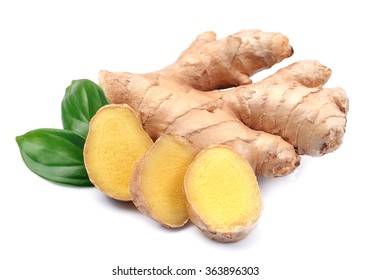 Ginger Root In Isolated White Background