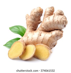 Ginger Root In Isolated White Background