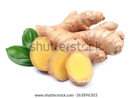 Ginger root in isolated white background