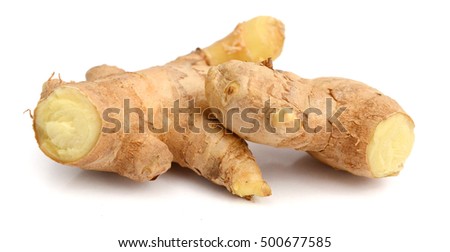 ginger root on white background