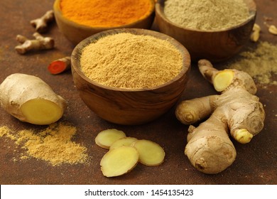 Ginger Root And Powder Background