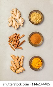 Ginger, turmeric and cinnamon