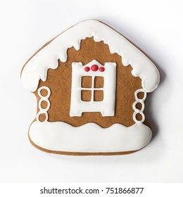 Gingerbread Christmas Cookie House Isolated