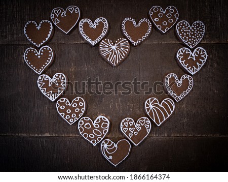 Gingerbread cookie heart with write in woards - LOVE, HOPE! Can be used like a background, canva, frames or anything else U can imagine... 
