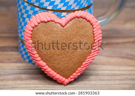 gingerbread heart blank and beer for oktoberfest