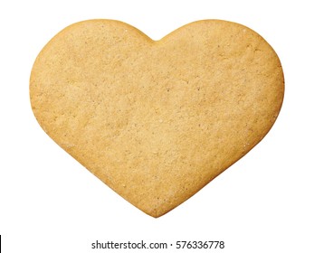 Gingerbread heart for love christmas  valentines card isolated on white - Powered by Shutterstock