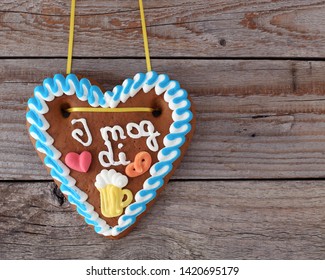 Gingerbread Heart with text in bavarian-dialect : 