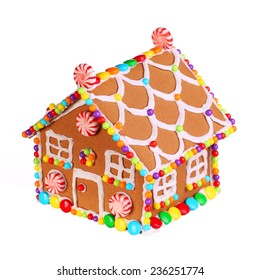 Gingerbread House Isolated On White