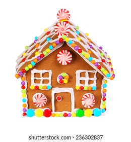 Gingerbread House Isolated On White