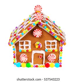 Gingerbread House Isolated On White