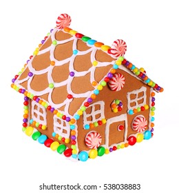 Gingerbread House Isolated On White