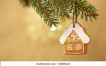 Gingerbread House On Christmas Tree