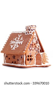 Gingerbread House On White Background - Sweet Food