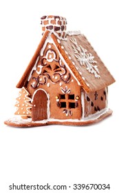 Gingerbread House On White Background - Sweet Food