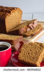 Gingerbread Loaf On White Wooden Table Vertical