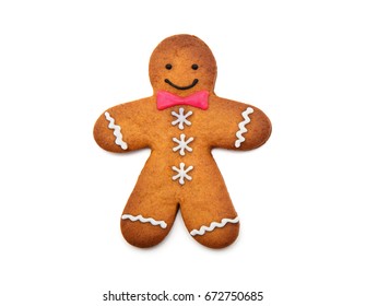 Gingerbread Man Isolated On White Background