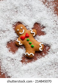 Gingerbread Man Snow Angel