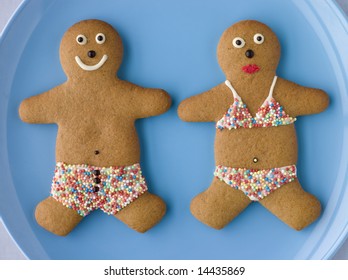 Gingerbread People With Sugar Candy Swimwear