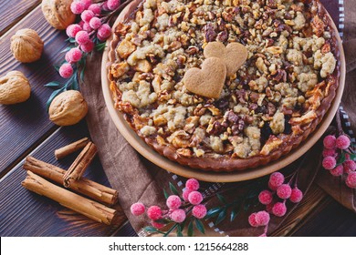 gingerbread tart with apples and nuts - Christmas time