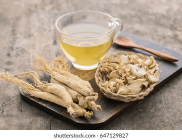 Ginseng Tea, Concept Of Healthy Drink.