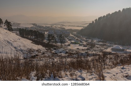 Gipsy Village Dobra Vola In East Slovakia In Winter Snow Sunny Day