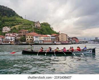 Gipuzkoa, Spain. 05302014. Women's Rowing Team Training. Bay Of Pasaia, Gipuzkoa. Basque Country             