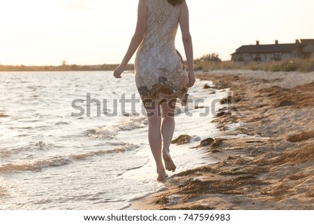 Similar – woman on the beach